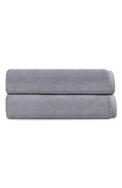 Brooks Brothers Puresoft Set Of 2 Turkish Cotton Bath Towels In Grey