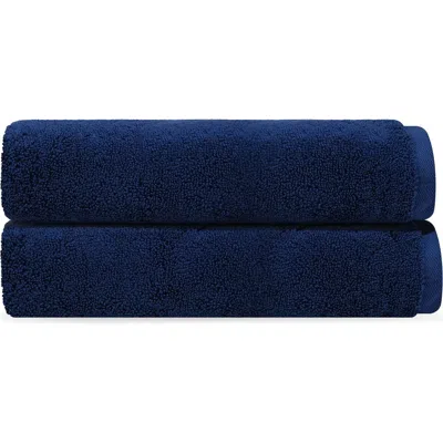 Brooks Brothers Puresoft Set Of 2 Turkish Cotton Bath Towels In Navy
