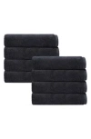 Brooks Brothers Puresoft Set Of 8 Turkish Cotton Washcloths In Anthracite