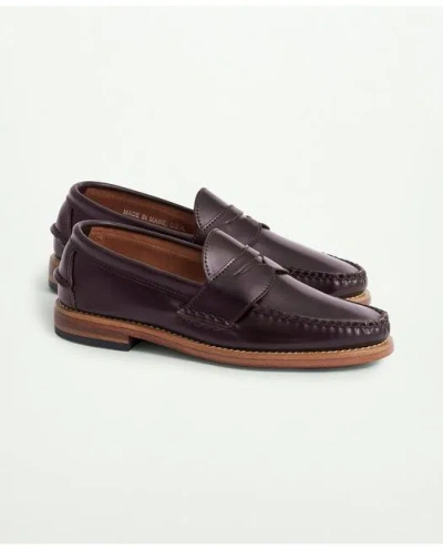 Brooks Brothers Rancourt Cordovan Pinch Penny Loafer In Burgundy