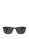 Brooks Brothers Rectangular Metal Sunglasses In Black