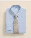 Brooks Brothers Stretch Madison Relaxed-fit Dress Shirt, Non-iron Royal Oxford Gingham | Blue | Size 14½ 34 In Light Blue