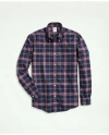 Brooks Brothers Regent Regular-fit Non-iron Stretch Twill Tartan Shirt In Navy