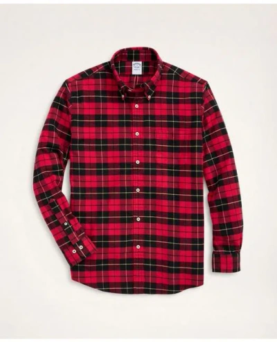 Brooks Brothers Regent Regular-fit Portuguese Flannel Shirt In Red,black