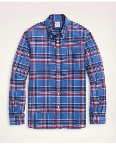 Brooks Brothers Regent Regular-fit Sport Shirt, Madras In Blue,red,navy