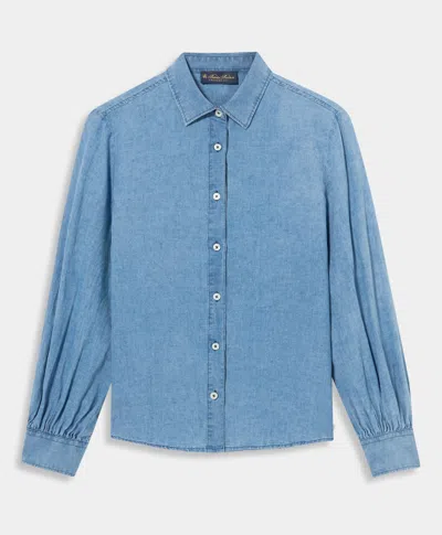 Brooks Brothers Regular Fit Chambray Cotton Linen Balloon-sleeve Shirt