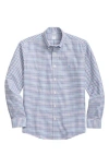 Brooks Brothers Regular Fit Check Stretch Cotton Button-down Oxford Shirt In Blue
