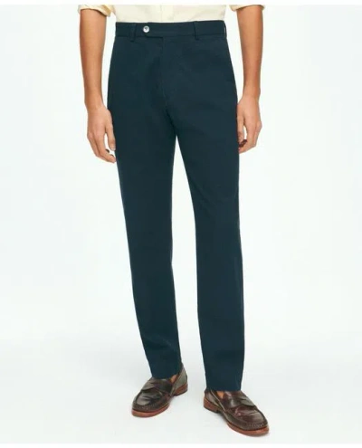 Brooks Brothers Regular Fit Cotton Seersucker Pants In Navy