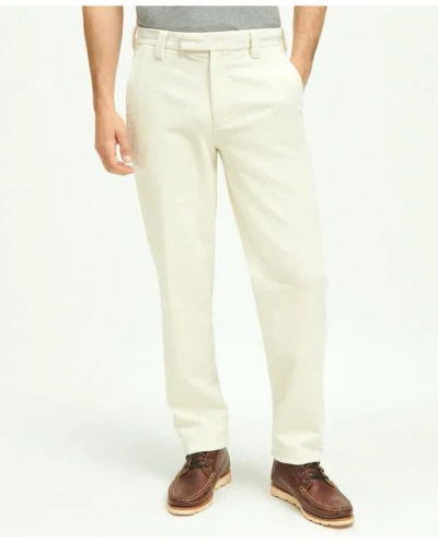 Brooks Brothers Regular Fit Cotton Wide-wale Corduroy Pants In Natural