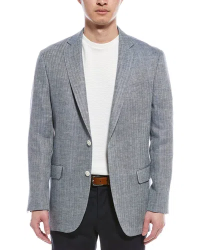 Brooks Brothers Regular Fit Linen Blazer In Blue