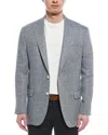 Brooks Brothers Classic Fit Blue Herringbone Linen Blazer