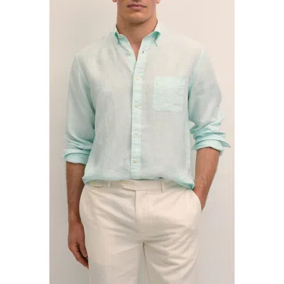 Brooks Brothers Regular Fit Linen Button-down Shirt In Bleachedturq