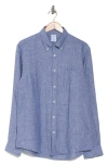 Brooks Brothers Regular Fit Linen Button-down Shirt In Navy