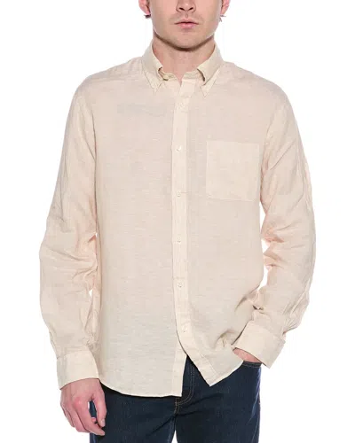 Brooks Brothers Regular Fit Linen Shirt In Beige