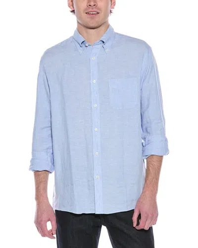 Brooks Brothers Regular Fit Linen Shirt In Blue