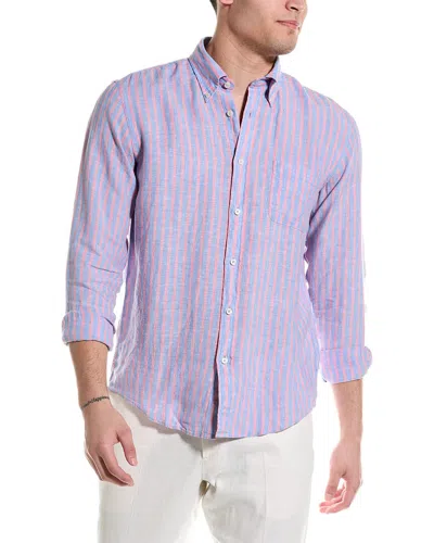 Brooks Brothers Regular Fit Linen Shirt In Purple