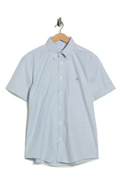 Brooks Brothers Regular Fit Non-iron Stretch Oxford Short Sleeve Button-down Shirt In Blue
