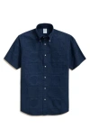 Brooks Brothers Regular Fit Patchwork Jacquard Short Sleeve Cotton Button-down Shirt In Patchworkjacquard