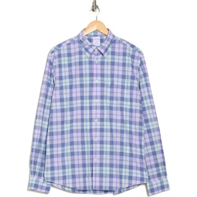 Brooks Brothers Regular Fit Plaid Cotton Button-down Shirt In Lavender Aqua Bold Pld