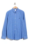 Brooks Brothers Regular Fit Plaid Non-iron Stretch Cotton Oxford Button-down Shirt In Blue Navy Wp