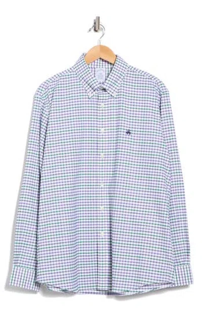 Brooks Brothers Regular Fit Plaid Non-iron Stretch Cotton Oxford Button-down Shirt