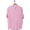 Brooks Brothers Regular Fit Solid Short Sleeve Linen Button-down Shirt In Pale Pink