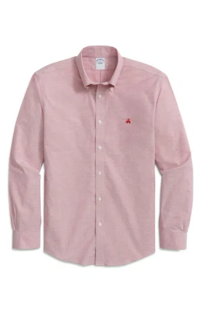 Brooks Brothers Regular Fit Solid Stretch Cotton Button-down Oxford Shirt In Red