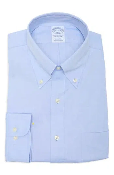 Brooks Brothers Regular Fit Stretch Button-down Oxford Shirt In Solid Light Blue