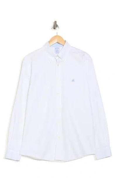 Brooks Brothers Regular Fit Stretch Cotton Oxford Button-down Shirt In White