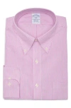 Brooks Brothers Regular Fit Stripe Button-down Dress Shirt In Purple