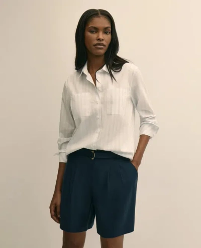 Brooks Brothers Relaxed Cotton Striped Shirt In White