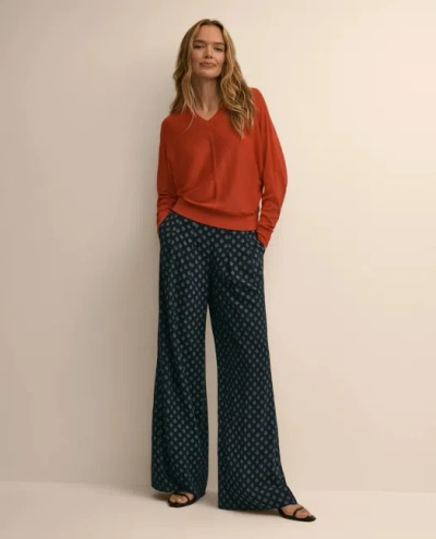 Brooks Brothers Relaxed Foulard Wide-leg Pants In Red