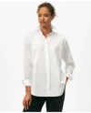 Brooks Brothers Relaxed Shirt In Cotton Sateen In White