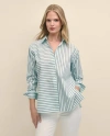Brooks Brothers Relaxed Stretch Supima Cotton Contrast Stripe Shirt In Blue