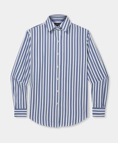 Brooks Brothers Relaxed Striped Cotton Shirt In Blue