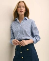 Brooks Brothers Relaxed Supima Cotton Sateen Striped Shirt In Blue