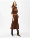 Brooks Brothers Relaxed Utility Blouse In Washable Silk In Dark Brown