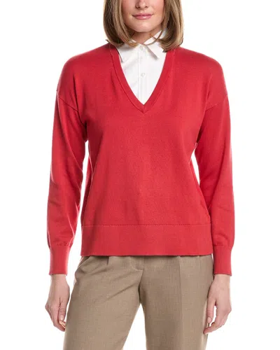 Brooks Brothers Removable Collar Sweater In Red