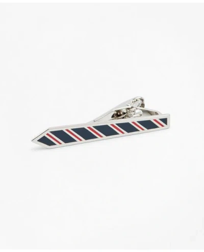 Brooks Brothers Rep Stripe Tie Bar Shoes | Navy/red In Blue