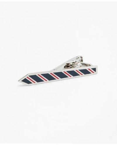 Brooks Brothers Rep Stripe Tie Bar Shoes In Navy,red