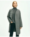 Brooks Brothers Reversible Wool Houndstooth Open Front Coat In Black