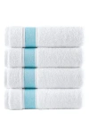 Brooks Brothers Robe Stripe 4-pack Turkish Cotton Bath Towels In Sea Glass