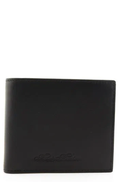 Brooks Brothers Rochdale Leather Bifold Wallet In Black