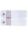 Brooks Brothers Rope Stripe Border 2pc Bath Sheets In Green