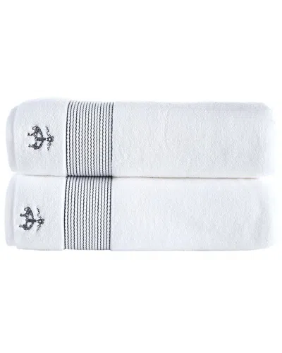 BROOKS BROTHERS BROOKS BROTHERS ROPE STRIPE BORDER 2PC BATH SHEETS
