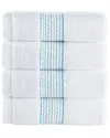 Brooks Brothers Rope Stripe Border 4pc Wash Towels In Green