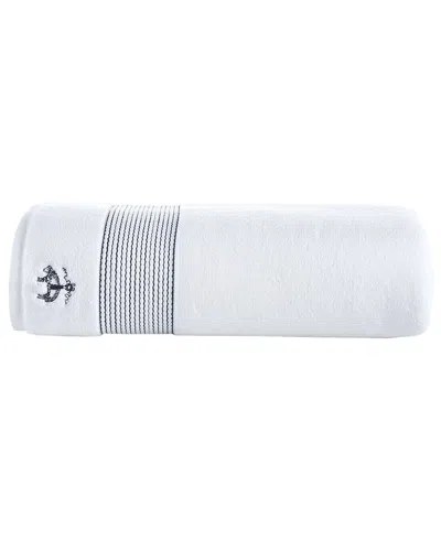 Brooks Brothers Rope Stripe Border Bath Sheet In Navy