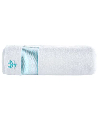 Brooks Brothers Rope Stripe Border Bath Sheets In White