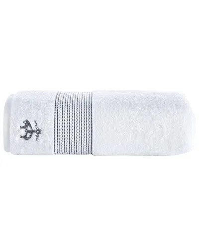 Brooks Brothers Rope Stripe Border Bath Towel In Silver