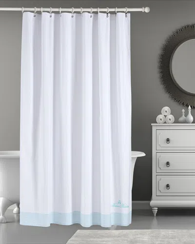 Brooks Brothers Rope Stripe Border Shower Curtain In Green
